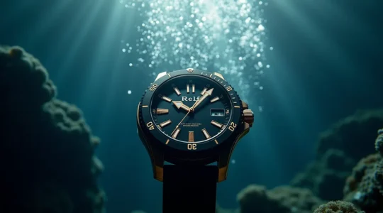 Montre Ralf Tech en situation extrême sous-marine avec lumière dramatique